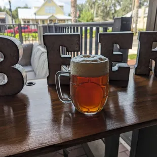 Our Main Street Marzen in a dimpled mug!