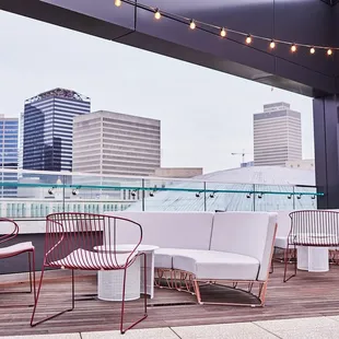  view of the city from a rooftop bar