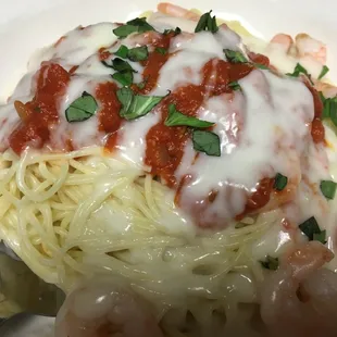 Angel Hair Pasta with homemade Salsa Rosa!