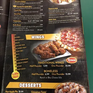 menu, donuts