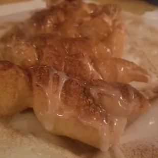 Yummy icing and cinnamon goodness