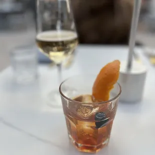 Drinks  old-fashioned, and Moscato