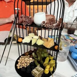 Caged spread of meats, cheeses and nuts was the best part of dinner 100%. It was so cute and the selection was Amazing