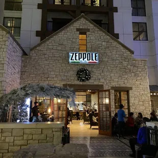 the entrance to the restaurant