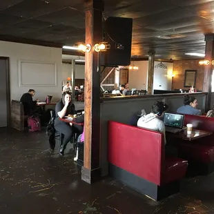 Booth area as well as more tables.