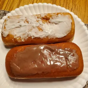 Long John Custard Filled Donuts with two different Frostings from Zerilli's on National Cream Filled Donut Day.  SEE JAMES?  9/14/2024