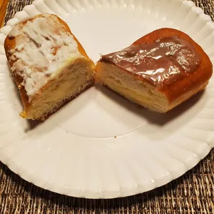Custard Filled Long John Donuts from Zerilli's Bakery in Clinton Township. 1/2 of each on Saturday 9/14/2024. Other half Sunday