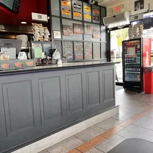 View of the front counter.