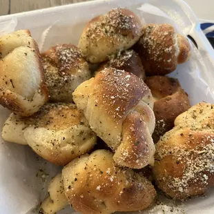Garlic knots made fresh