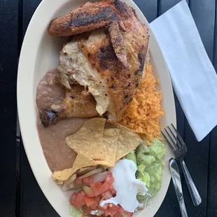 Grilled chicken rice and beans