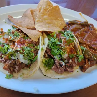 Birria, barbacoa, bistec con nopales (special) tacos a la Carte