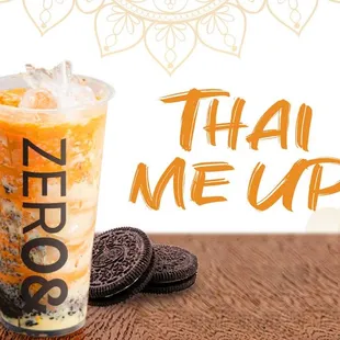  an iced drink and cookies