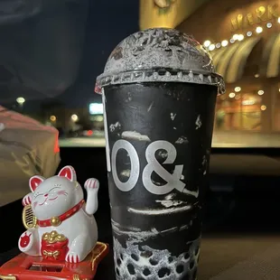The Noir Sesame Latte with boba