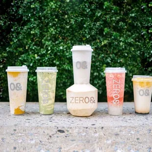  a variety of cold drinks