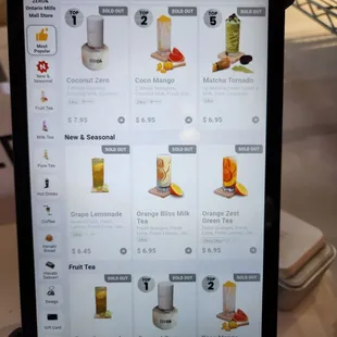 Most things sold out on a Monday afternoon