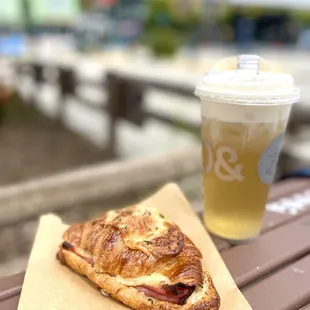 Croque Monsieur Croissant (Not Your Average Ham &amp; Cheese), Jasmine Blossom with Pine Nuts Tea