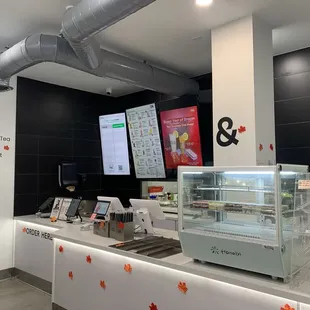  the counter area of a restaurant