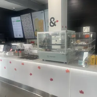  the counter area of a restaurant