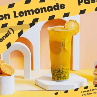 Taste the passion with our new Passion Lemonade. Made with passion fruit and pink lemons. Add Yakult for even more deliciousness.