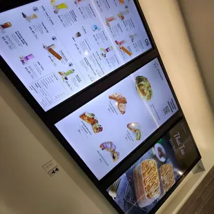 a menu displayed on a wall