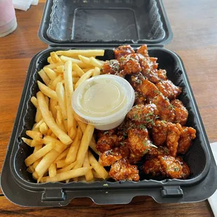 Popcorn Chicken Combo: Honey BBQ + Fries