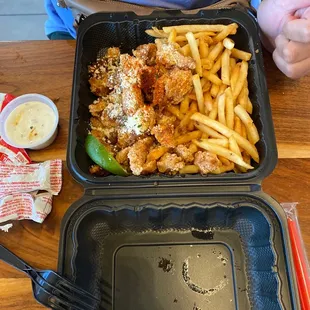 Garlic butter salt popcorn chicken