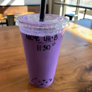 Ube horchata + honey boba