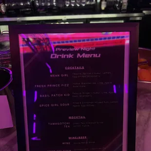 DRINK MENU
