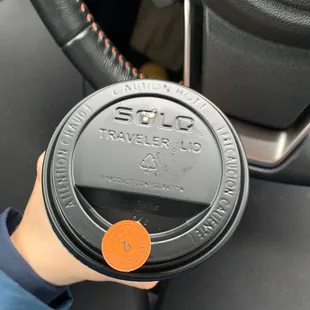 To-go caramel latte