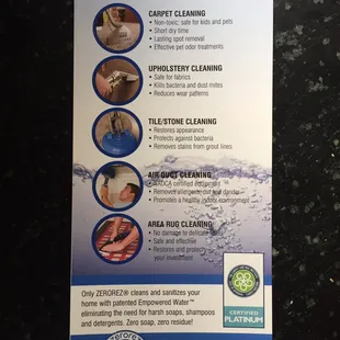 Brochure of services available