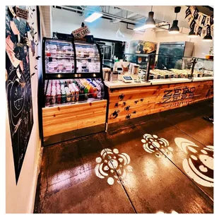 the interior of pizzeria