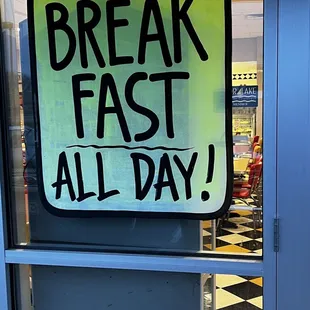 a break fast all day sign