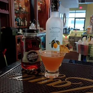 Summer Shine! BlackBerry moonshine, blackberry brandy, limoncello, fresh lime juice, and pineapple juice
