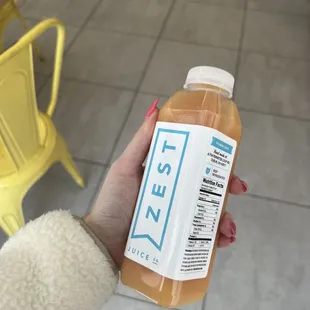 Premade cold pressed juice from the grab and go section. This one was orange, grapefruit and lemon.