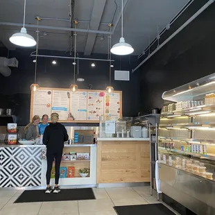 Bottled juice and healthy snack options available