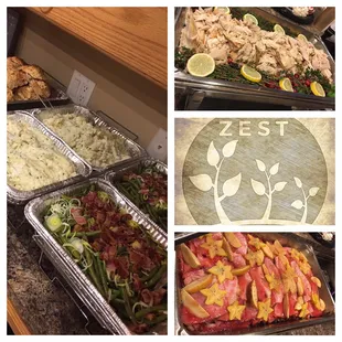 a variety of food items