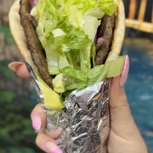 Grilled Beef &amp; Lamb Gyro Wrap~ One of the best gyros I&apos;ve ever tasted, my husband loved his as well!