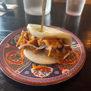 Fried chicken bun. OMG, so good.