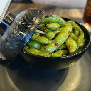 Spicy Garlic Edamame