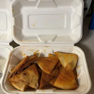 Pita chips...they definitely have a kick I wasn't expecting