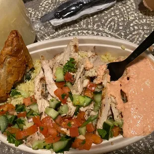 Chicken with rice bowl