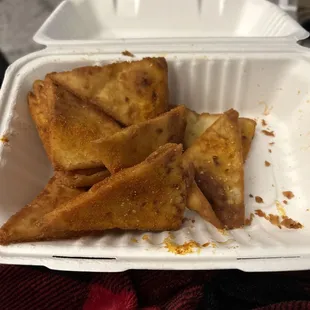 My already 1/3 eaten Pita Chips And Spread