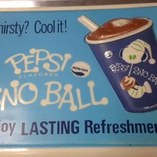 Panel from the original Pepsi Sno-Ball machine!