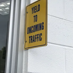 Heed this warning; when you pull out of the drive-thru, you're almost immediately on the side street and must yield to traffic.