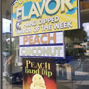 a sign in a store window
