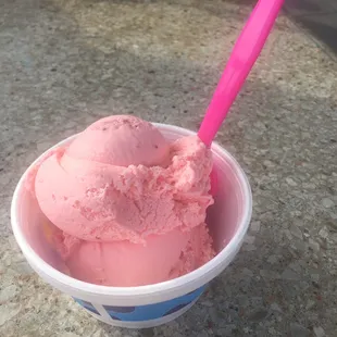 Strawberry ice cream.