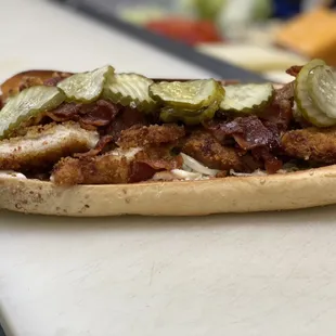 Chicken cutlet hoagie add bacon