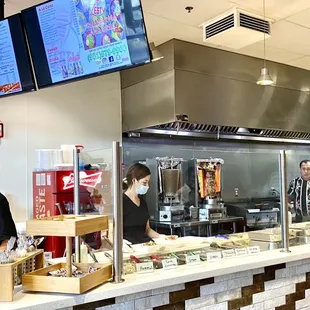 a restaurant counter