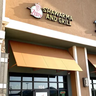 the front of the restaurant