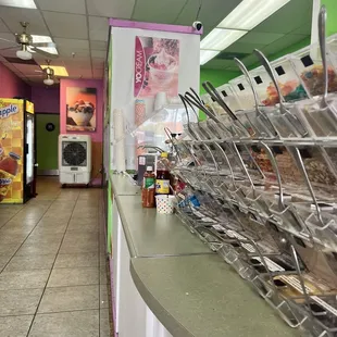 Yogurt machines all the way to the back